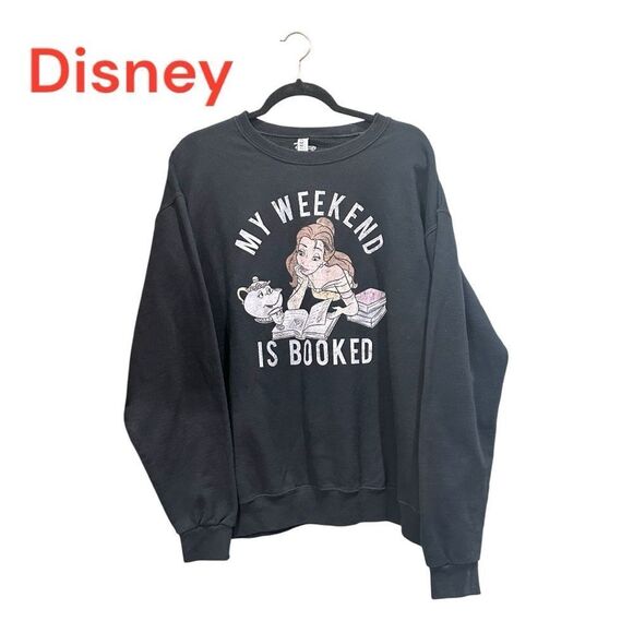 Disney Beauty and the Beast Booked Weekend Girls Slouchy Sweatshirt black - Picture 1 of 13